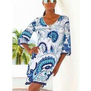 Boston Proper‎ Dress Size XS Embroidered Beaded Boho Resort